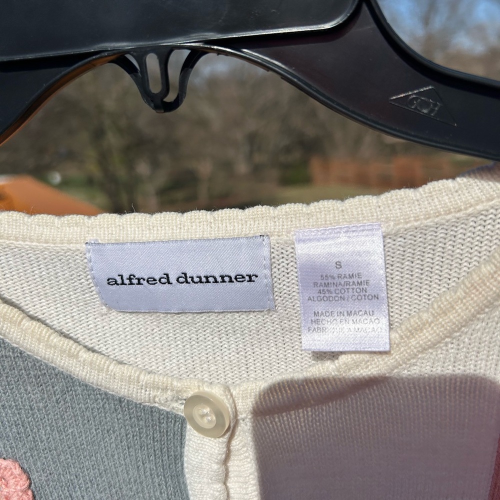 Small Vintage Alfred Dunner Patchwork Cardigan Fa… - image 2
